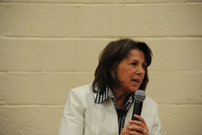 Mayor of Summit, Ellen Dickson, giving opening remarks about Home for Good Dog Rescue