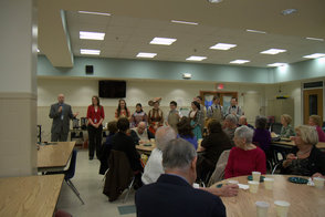 From left to right – Teachers Bobbi Bremmer, Lila Alfaro and Dave Cohen.  Volunteering to serve dinner.