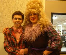 Erik Massenzio (left), who is one of the directors of the play and who plays Wilbur Turnblad, and Tom Adams (right) who plays Edna Turnblad. 