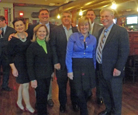 (L-R) Deputy Mayor Colleen Gialanella, Assemblywoman Linda Stender, Freeholder Al Mirabella, Mayor Kevin Glover, Fanwood Mayor Colleen Mahr, Fanwood Councilman Russ Huegal and Councilman Louis Beckerman