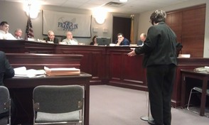 Monica Miebach addresses council