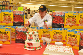 Jess Dackerman, who baked the celebratory cake.