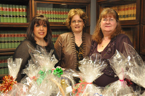 Debbie Rubio, Sue Nagel, and Barbara Lemley, are part of the team coordinating the fundraiser for the New Jersey Crime Victims' Law Center. Not pictured is Janet Gonzalez.