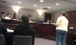 Judy Williams talks with council