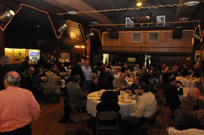 Guests at the campaign event for Mike Strada, fill The Barn.