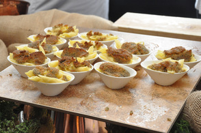 Sous vide Buffalo Short Rib, artisinal cheese, and bone marrow gratin top macaroni and cheese, a creation by Crystal Springs.