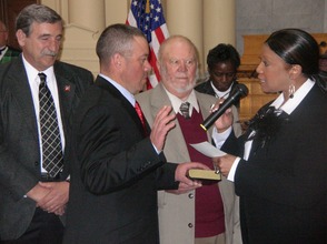 Parker Space sworn in as Assemblyman.