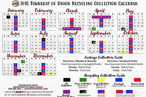 Township Calendar with Recycling Schedule to be Sent to Union Homes Next Week | Union, NJ News TAPinto
