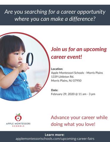 Career Fair Event at Apple Montessori School | Montville, NJ News TAPinto