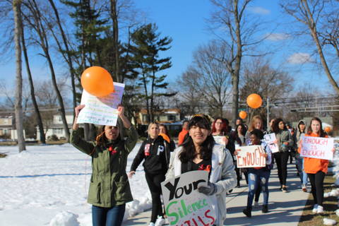 South Plainfield High School Students Stand Up, Walkout in Support of