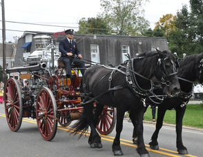 Boonton antique horse-drawn fire engine.