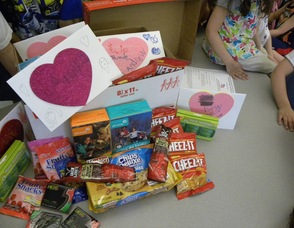 An assembled care package.