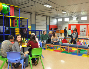 The main playroom at Chuckle Time.
