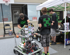 Newton Robotics Team demonstrated their robot.