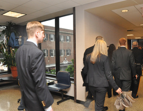 James Clementi, brother of Tyler Clementi, entering the courtroom.