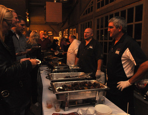 Guests stop to Down To The Bone for barbecued fare.