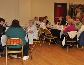 A table of seniors at the luncheon.