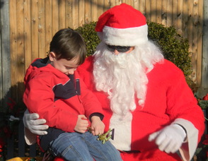 Max Hansbrough with Santa