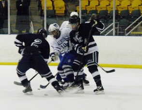 Fighting for the puck