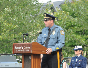 Town of Newton Police Chief Michael Richards speaks.