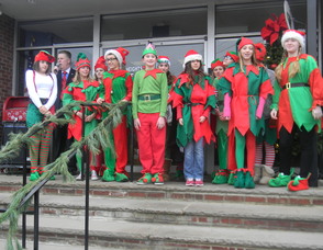 Santa with the elves