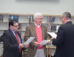 Councilmen Robert Dinerman and William Dibble being sworn in