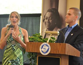Ashley Iliff sat the microphone with Thomas S. Russo, Jr.