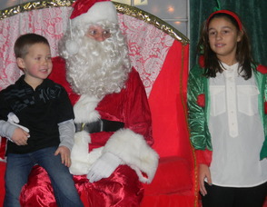 a child with Santa
