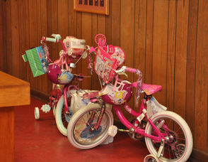 Two bicycles ready to be delivered during Operation Santa.