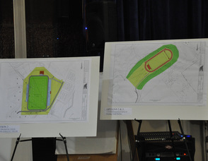 Two of the three options for the proposed turf field at Sparta High School.