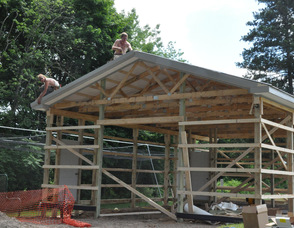 The building under construction on June 7.