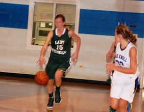 Driving down the court