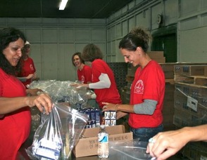 JLOSH Volunteers Packing Bags