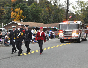 Andover Township Fire Department marches, along with Andover Township Deputy Mayor, and Freeholder Candidate, Gail Phoebus.
