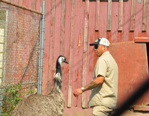 Parker Space visits with George the Emu.