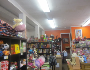clothes and toys in the store