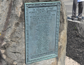 World War I veterans plaque in Memory Park.