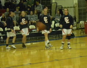 GL Varsity Girls Basketball team warming up