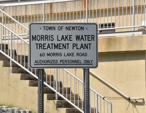 The sign outside of the water treatment plant.