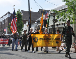 Vietnam Veterans march in the parade.