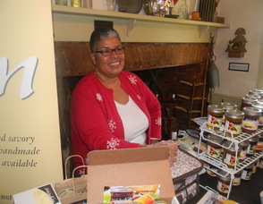 a vendor selling jam 