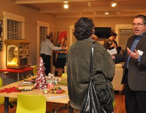 Small business owners in one of the main rooms at the C3 Workplace.