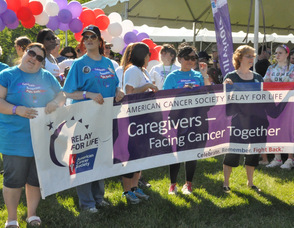Caregivers prepare for their first lap.