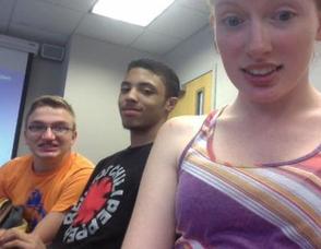 Aimee DeRonde and classmates, freshmen, William Paterson