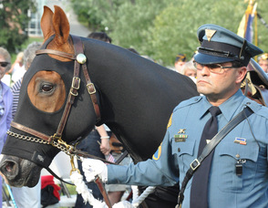 SSGT Joseph Geraci, Retired from the New Jersey State Police, with retired New Jersey State Police mount, Tonto Thomas.
