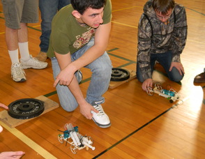 Students racing their cars