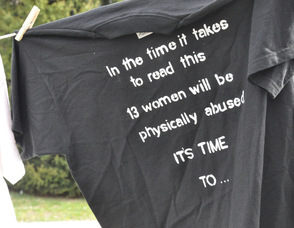 One shirt gives statistics about the magnitude of the issue.
