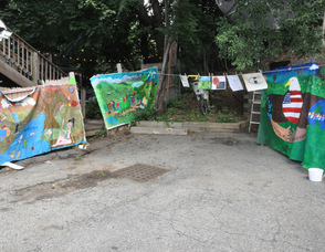 Murals from HOW Global hung around Krogh's property.