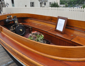 The interior of the 1905 Palmer Launch Boat.