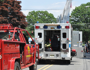 Stanhope Fire Department and the NJ Forest Fire Services display their vehicles.